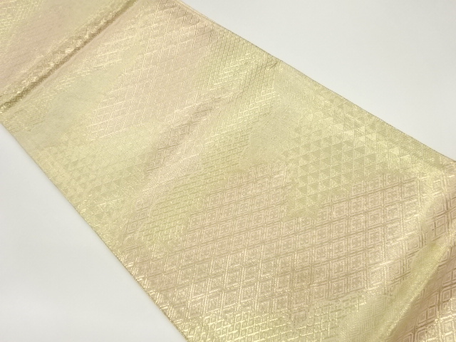 佐賀錦　雲に菱模様織り出し全通袋帯